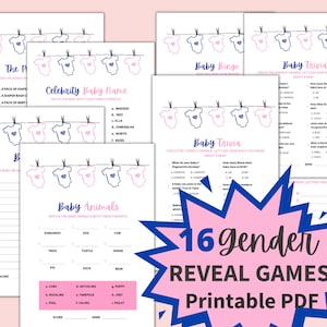 Blue or Pink Gender Reveal, Gender Reveal Game Bundle, Gender Reveal Activity, Printable, Gender Reveal Party Game Bundle, Old wives tale