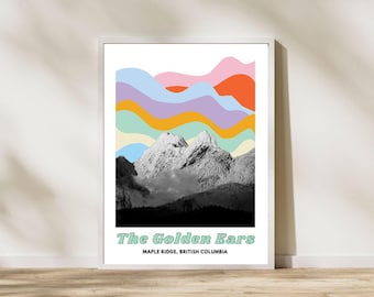 The Golden Ears Mountain Digital Print Colourful Maple Ridge British Columbia Printable Mountain Photography Art