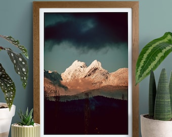 Moody British Columbia Mountain Portrait - Digital Print, Digital download, Print your own Wall Art