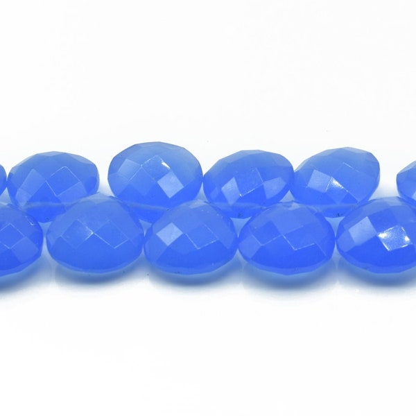 Jewelry making supplies,craft supplies,Blue Chalcedony Briolette,Gemstone Blue Chalcedony 14mm Heart Shape Briolettes,Side drilled Briolette