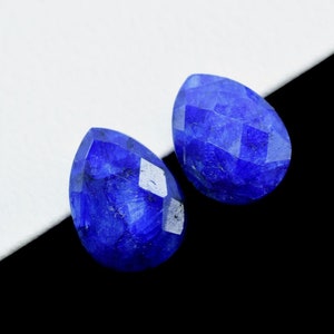 sapphire Jewelry Beads,Blue sapphire Briolettes,Blue sapphire Faceted Pear Shape Beads,10x14mm Pear Shape,Blue sapphire Faceted Teardrop