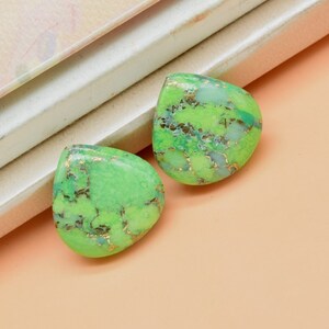 Green Copper Turquoise Heart Shaped Stones For Jewelry Making,Green Copper Turquoise 14mm Heart Shape Briolettes Gemstones-Wholesale