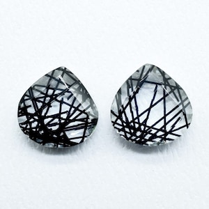 Gemstone Briolettes,Black Rutile Faceted Beads,Rutile Heart Shape beads Black Rutile Faceted Heart Shape Briolettes,14mm Heart Shape Beads,