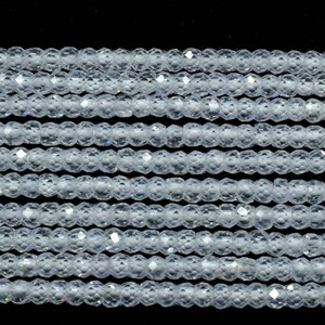 Crystal Zircon 3mm Faceted Rondelle Beads,White Color Zircon Beads,White Zircon Beads,White Color Zircon Beads,White Zircon Beads