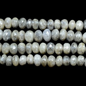 Gray Silverite Gemstone Roundlle Beads 7x7.5 mm,Silverite Gemstone Jewellery Making,Gray Silverite faceted rondelle full 6 inch strand beads
