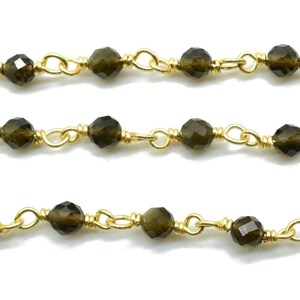 Cats eye 3mm Beaded Chain,Beautiful Cats Eye Beaded Chain 3-3.5mm Rosary Chain,Beaded Chain by Foot,Wire Wrapped Chain Faceted Rondelle Bead