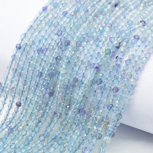 Blue Fluorite rondelle beads,micro Faceted Beads,13"Strand,Jewelry Making Beads,Gemstones beads,natural Faceted Beads,2mm-2.5mm Beads strand