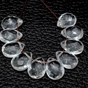 Craft Supplies,Gemstone beads,Gemstone Clear quartz Briolettes, Crystal Faceted Teardrop Briolettes,7x10mm Teardrop,Crystal Jewelry Supplies