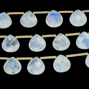 Moonstone strands,Jewelry Making Supplies,Moonstone Heart shape jewelry Rainbow Moonstone Faceted 10mm Heart Briolettes, Gemstone Beads