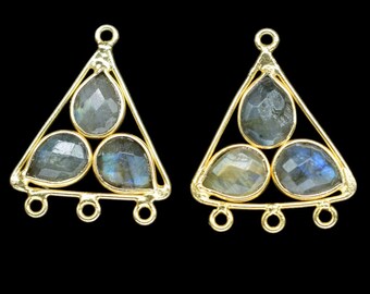 Labradorite Teardrop Pendant/Handcrafted Gemstone Connector/Labradorite Pendant/Labradorite Jewelry/Jewelry Component/Gemstone Pendant/B'day