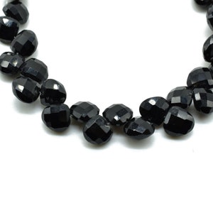 Black Onyx faceted tiny briolette,beads strand,Black Onyx beads Black Onyx Heart shape 6mm Briolettes,Jewelry making supplies,craft supplies