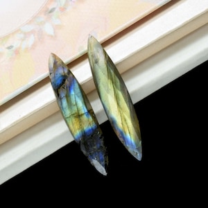 Grey Gemstone Briolettes, Fancy Shape, Teardrop Briolettes, Jewelry,Labradorite Faceted Marquise Briolettes, 10x34mm Marquise Briolettes,