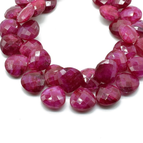 Ruby briolettes for making jewelry,Genuine Ruby Heart Shape beads ruby Finest Quality AAA Quality Ruby Faceted 14mm Heart Shape Briolettes,