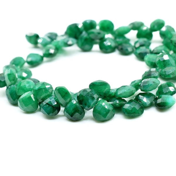 Natural Emerald Faceted Heart Shape beads Briolettes,Emerald jewel,Emerald Heart shape 6mm Briolettes,Jewelry making supplies,craft supplies