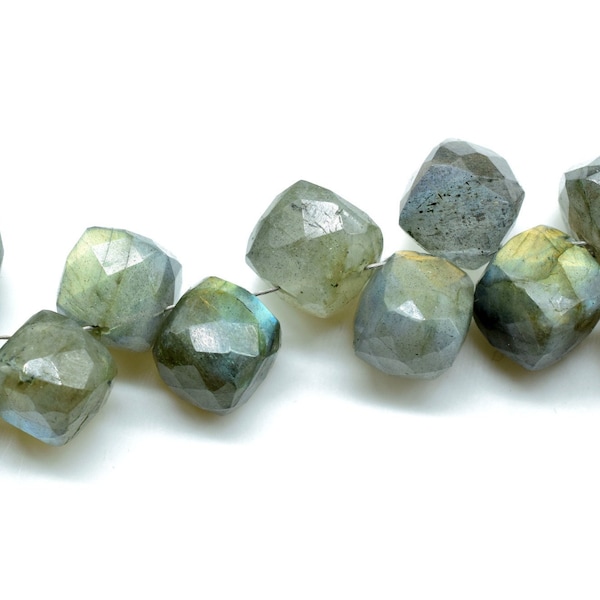 Labradorite Box Shape Beads,Labradorite Briolettes,8-9mm Cube Beads Labradorite Faceted Cube Dice Square Beads,Labradorite 3D Faceted Cubes