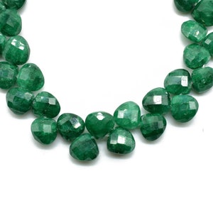 Natural Emerald Faceted Heart Shape beads Briolettes,Emerald jewelry,Emerald Heart shape 6mm Briolettes,Jewelry making supplies,craft suppli