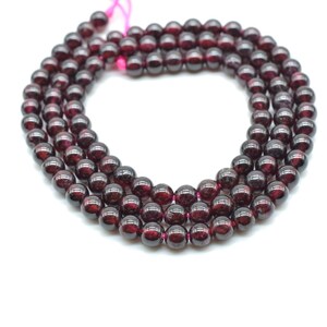 Natural Garnet Beads 4mm beads,Gorgeous Smooth Red Garnet Beads-Grade A High Quality,Red Color NOT Dyed Smooth Polished Round 16 Inch Strand