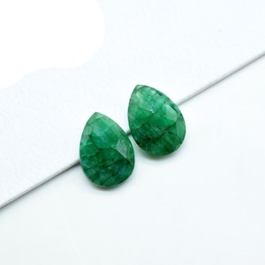 Emerald 10x14mm Pear Beads,Pear Shape Briolettes,Emerald Briolettes,Emerald Beads,Emerald Faceted pear shape Briolettes,Gemstone for jewelry