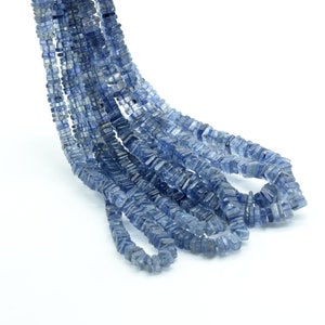 Natural Kyanite Heishi Square Shape Beads,,Kyanite Heishi,4to 6 mm |Natural Kyanite Beads,Smooth Kyanite Heishi Beads |Jewelry Making Supply