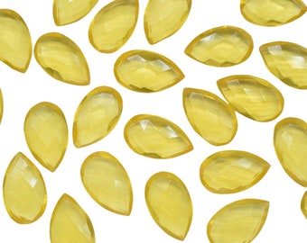 Cuentas facetadas calibradas, briolette de citrino, cuentas de joyería de citrino, briolettes en forma de pera de citrino amarillo de 12x20 mm, cuentas de lágrima de citrino