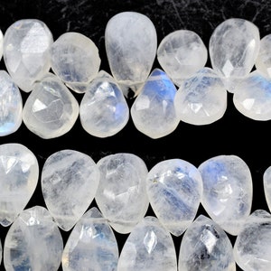 Moonstone Teardrop 7x10mm Briolettes,Moonstone briolettes beads,Moonstone jewels,Jewelry making supplies,craft supplies,Moonstone faceted