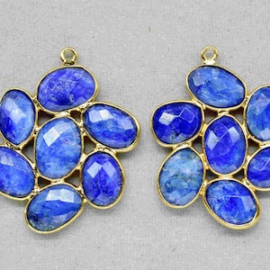 Natural Blue Sapphire Pendant,Blue Sapphire Jewelry,Handmade Jewelry,Blue Gemstone Earrings,Wedding Gift,Mom&#39;s Gift