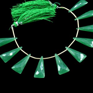 Green Quartz Faceted Briolette, AAA Quality Beads,Loose Gemstone Briolette,Green Onyx Jewelry Supplies Green Onyx Triangle Shape Briolettes