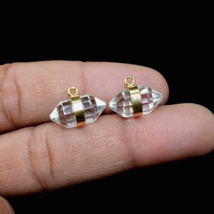 Tiny Gemstone Point Pencil Pendant,Crystal Quartz Point Pendant,Pendants For Earring and Necklace,healing crystal pendant,Pencil Connector