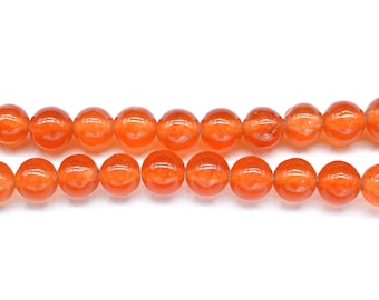 Orange Jade Smooth Beads orange Jade Jewelry Making Carft gemstone