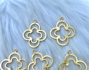 Handmade Brass Charms Connector Jewelry/DIY Earring Findings/Jewelry Making/Necklace Findings/Gold Plated Pendant/Hoop Earrings/B'day Gift