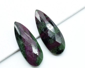 Rubin Zoisit Perlen, AAA Qualität, Schmuckperlen, Rubin Zoisit Teardrop, natürliche Rubin Zoisit Facettierte Birnenform Brioletten, 8 x 20 mm Teardrop Perlen