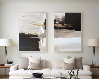 Pittura astratta strutturata in bianco e nero Arte della parete strutturata bianca minimalista Arte astratta strutturata 3D Grande pittura acrilica minimalista