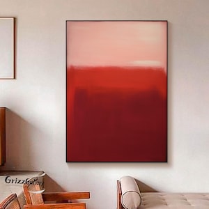Pure Red Abstract Painting Minimalist Red Abstract Wall Art Big Red Canvas Abstract Art Large Wall Art Red Wall Art Decorative Painting