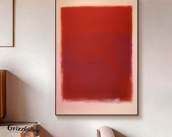 純粋な赤の抽象画 ミニマリストの赤の抽象画 大きなキャンバスの壁