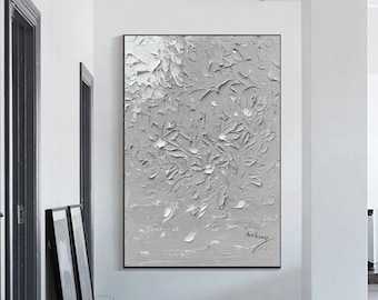 3D Gray Textured Abstract Painting Gray Textured Wall Art Large Gray Abstract Painting Minimalist Abstract Painting Living Room Wall Art