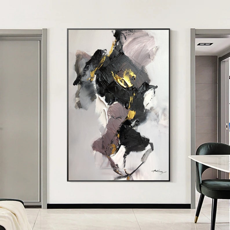 Large Original Abstract Painting Black Abstract Painting Black Etsy