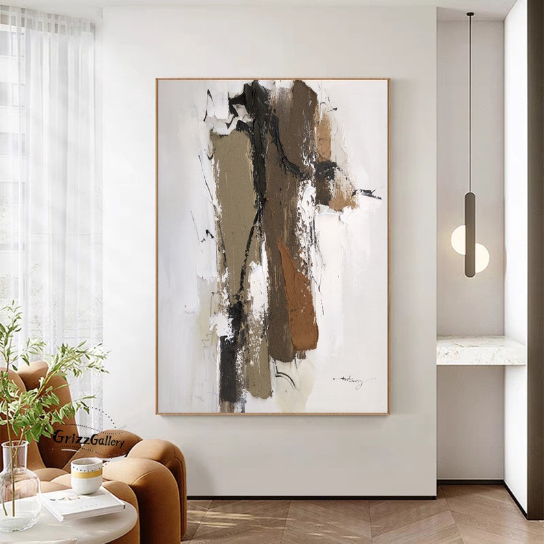 Brown Texture Abstract Painting Large Abstract Minimalist Painting ...