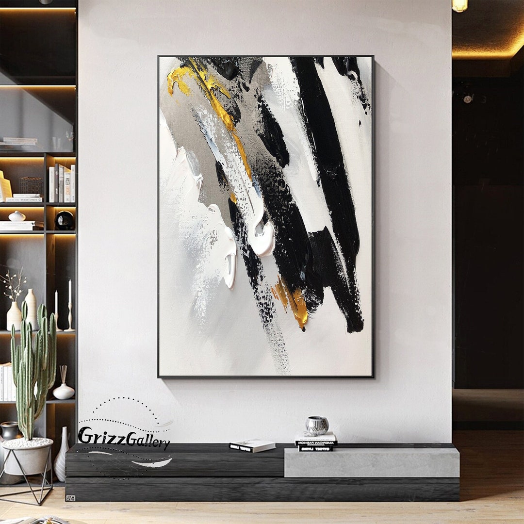 Black and White Abstract Texture Painting White Acrylic Texture ...