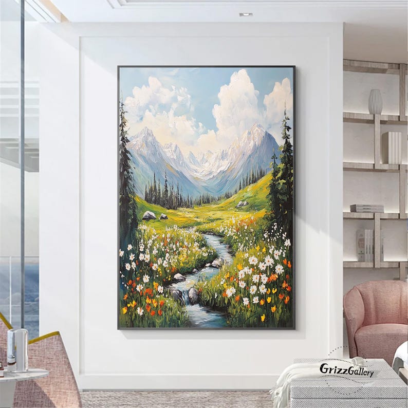Large Landscape Abstract Texture Wall Art Original Flower Oil Painting ...