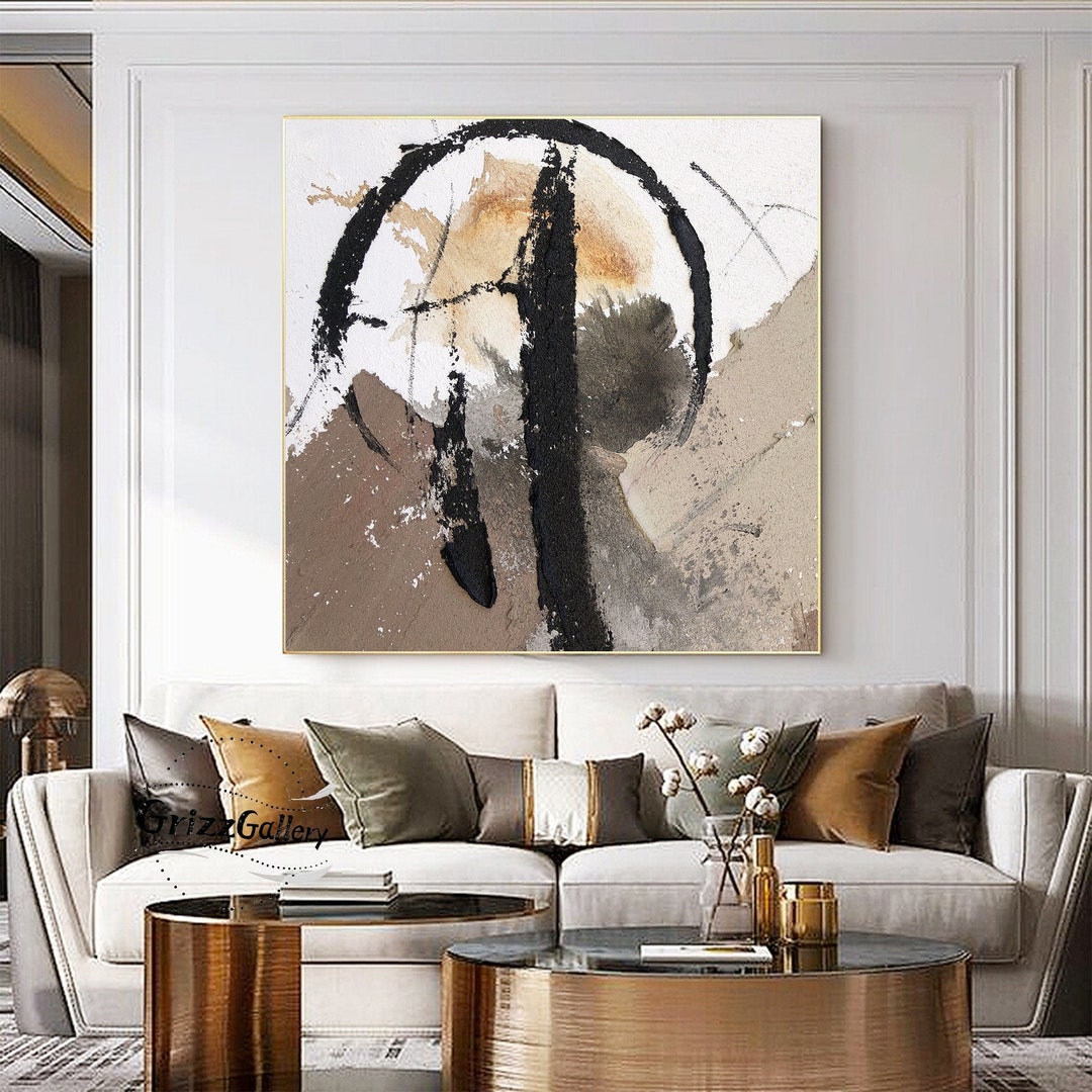 Brown Abstract Texture Painting Brown Abstract Wall Art Large Brown