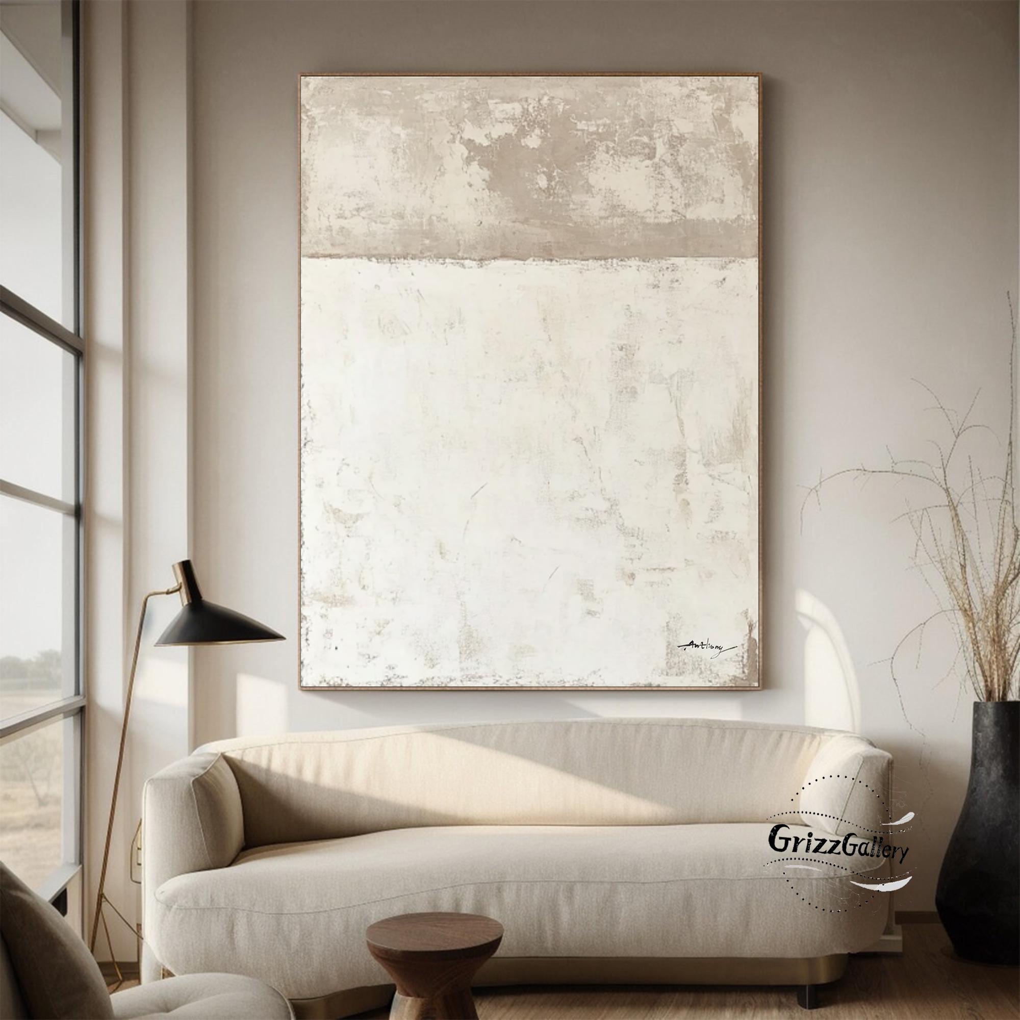 Beige Textured Wall Art Pure Beige Minimalist Painting Neutral Textured ...