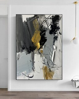 黒とグレーの抽象画 黒の抽象画 壁アート グレーのテクスチャ壁アート