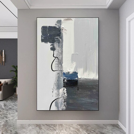 Large Minimalist Abstract Painting Grey Abstract Painting 