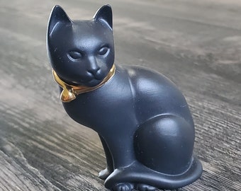 The Franklin Mint BLACK BASALT Curio Cabinet Cats - Etsy