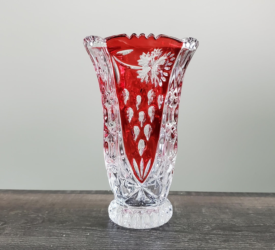 ドイツ　アンナヒュッテ　　クリスタルガラス花瓶 ドイツ アンナヒュッテ クリスタルガラス花瓶 - メルカリ