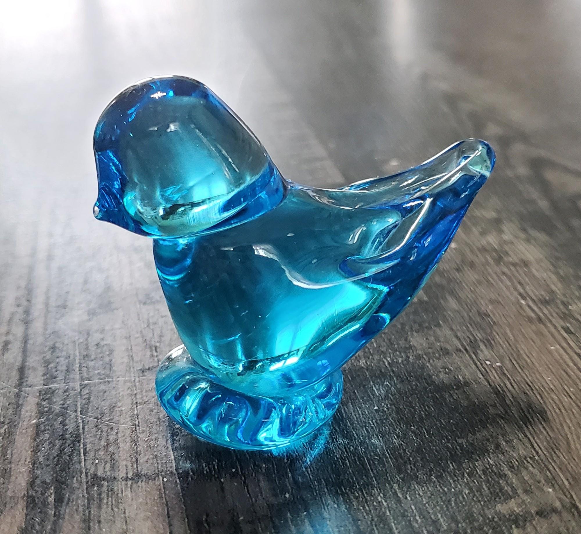 Vintage Glass Blue Bird of Happiness Signed 1993 Ron Ray - Etsy