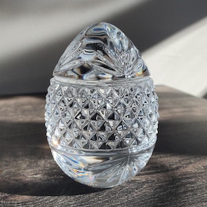 Vintage Crystal Egg Paperweight marked FRANCE