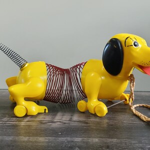 Vintage Slinky Dog Pull Toy - Etsy