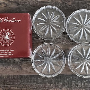 Noble Excellence Duchess Set of Four Coasters Lead Crystal made in Poland