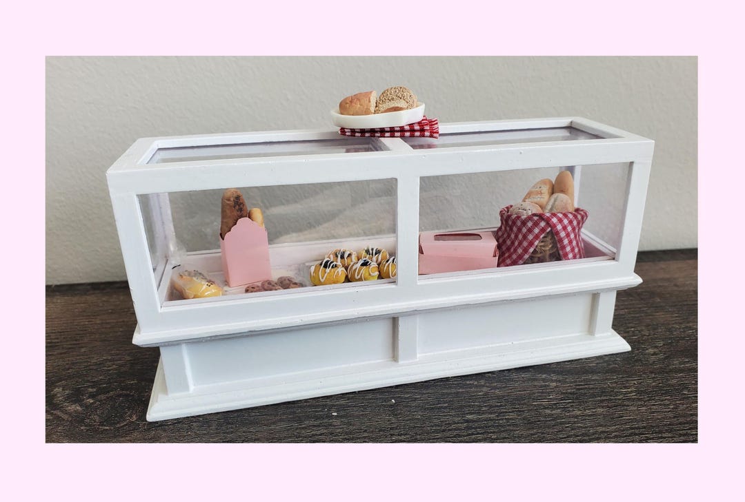 Dollhouse Miniature Bakery Display Case With Tiny Baked Goods - Etsy
